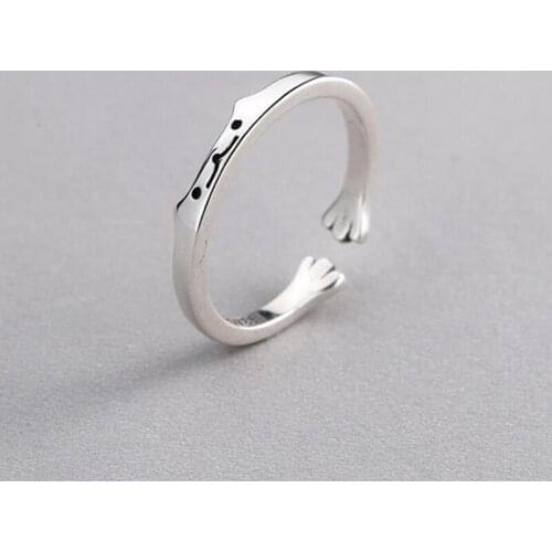 Fashion Cute Cat Ear Rings Design Lovely Cat Paw Finger Ring For Women Girl Gifts Party Adjustable Fine Jewelry Accessories