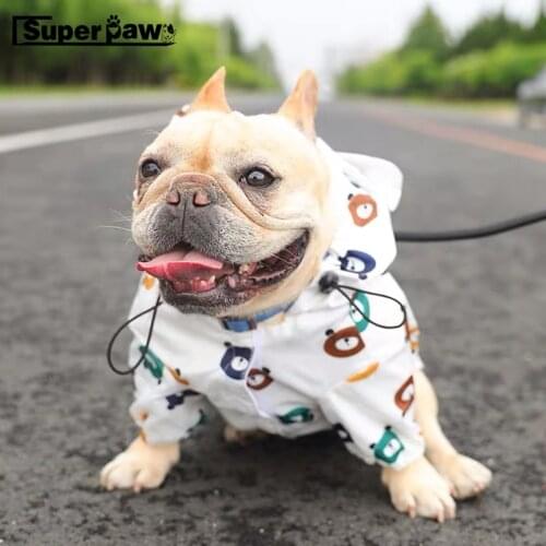 Fashion Pet Dog Bear Raincoat Clothes For Small Dog French Bulldog Pug Waterproof Clothes Raining Jacket Outdoor Costumes IBC01