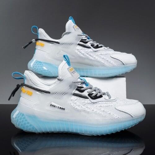 Mens Shoes Spring New Coconut Running Shoes Summer Tide Brand Shoes Mens Popcorn Flying Woven Sports Shoes Men