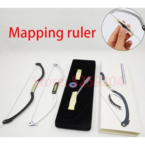 Microblading Eyebrow Ruler Kit Permanent Makeup Pre-Inked Eyebrow Thread Marker Ruler Tattoo Eyebrow Positioning Measuring Tools