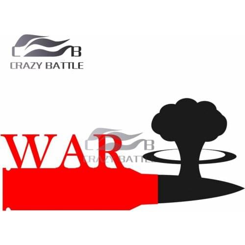 Crazy Battle 13 x 6cm War Symbol Fine Decal Waterproof for SUV Car Sticker Personality Occlusion Scratch Decals for Laptop Trunk