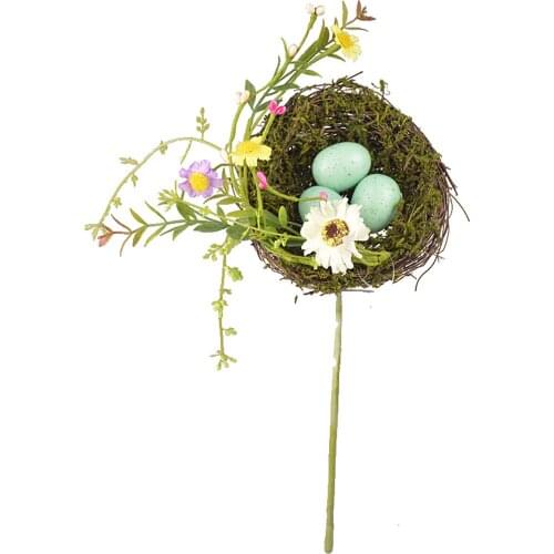 Natural Tree Vine Artificial Bird Nest Foam Eggs Twig Cutting Easter Decoration Garden Ornament DIY Craft Supplies