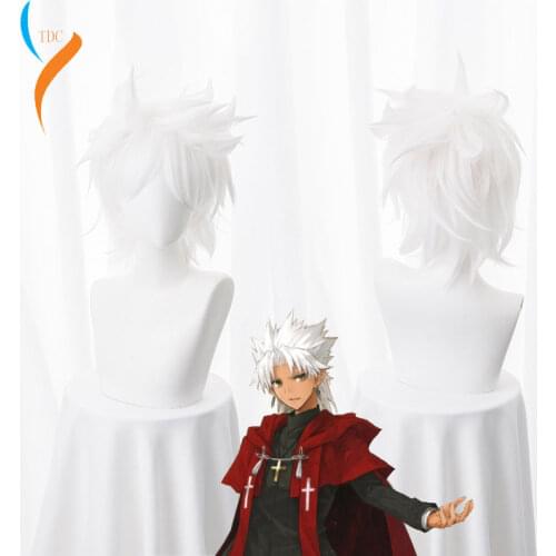 Anime Fate/Apocrypha Amakusa Shirou Tokisada Wig Cosplay Costume Fate grand Men short gray Party Play Wigs Shirou Kotomine