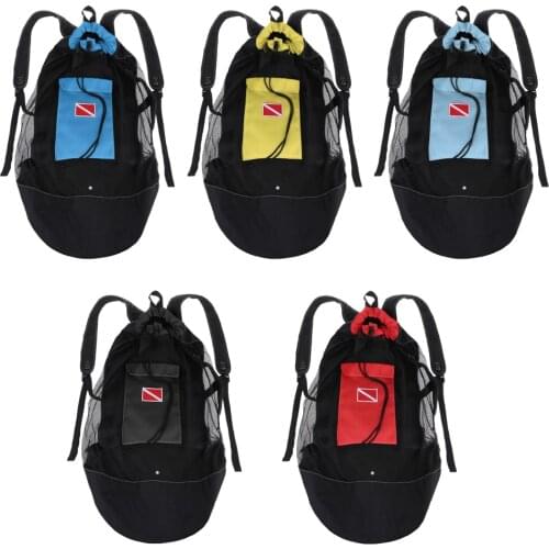 MagiDeal Durable Mesh Backpack Deluxe Dive Bag Scuba Diving Beach Net Pack for Water Sports SCUBA Snorkeling Swimming Bags
