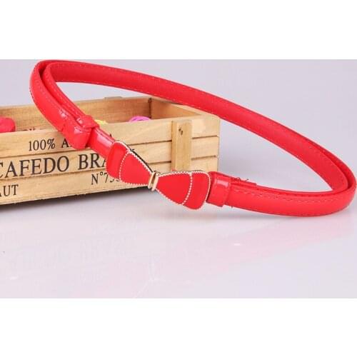 Simple fashion belt female Korean version of the wild dress adjustable small belt fine female models patent leather decorative b