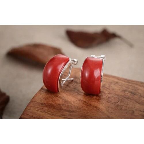 Brinco Wedding Luxury Girls Earrings Semi-precious Stones 925 Sterling Tremella Natural Green Stone Gem Jewelry EARRING