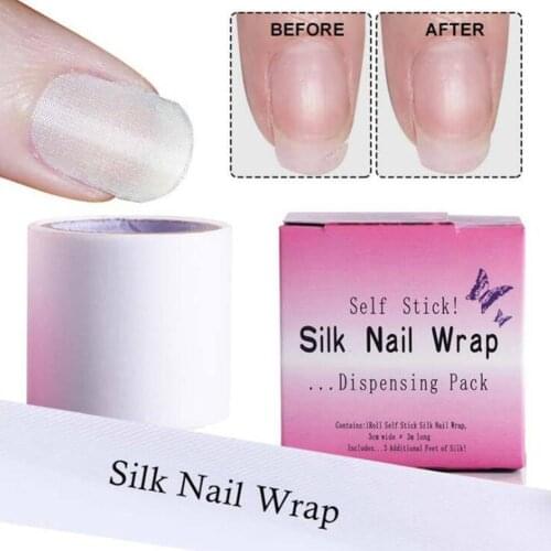 Silk Nail Wrap Fiber Glass Stickers Fingernail Protector Self Adhesive Tape