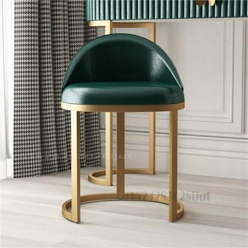 Nordic golden leg Bedroom Dressing Stool Simple Modern Net Red Backrest Makeup Stool Piano Chair Creative Leisure Small Stool