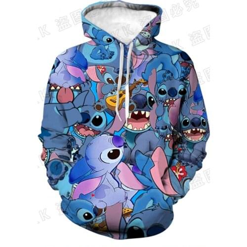 Anime Cartoon Lilo & Stitch 3D print Spring Autumn New Fashion Hoodie For Women Streetwear Male Clothing Casual Kids Hoodies