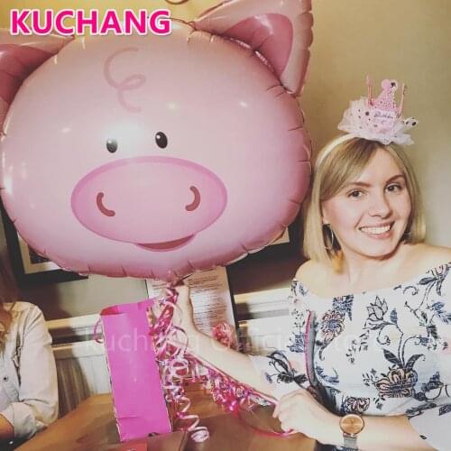 1PC Animal Head Foil Balloon Pig Cat Butterfly Flamingo Birthday Party Wedding Decorations Baby Shower Summer Party Supplies Toy