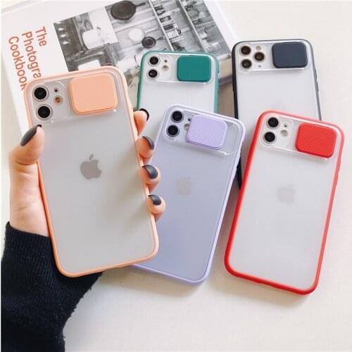Camera Protection Phone Case For Apple 11 Pro X XR XS Max 6 6s 7 8 Plus iPhone SE 2020 Push Pull Anti-scratch Matte Clear Cover