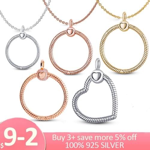 HOT Sale 925 Sterling Silver Classic Cable Chain Necklace Rose Gold Color Necklace Chain Sterling Silver Jewelry Gift Making
