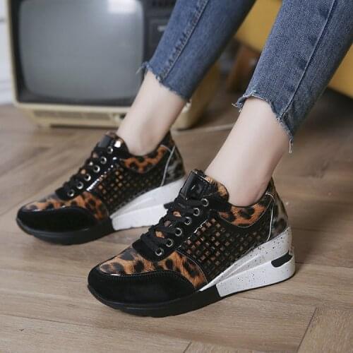 2020 Shoes Woman Casual Sneakers Zipper Platform Wedge Trainers Women Shoes Crystal Lace-Up Womens Sneakers Chaussure Femme