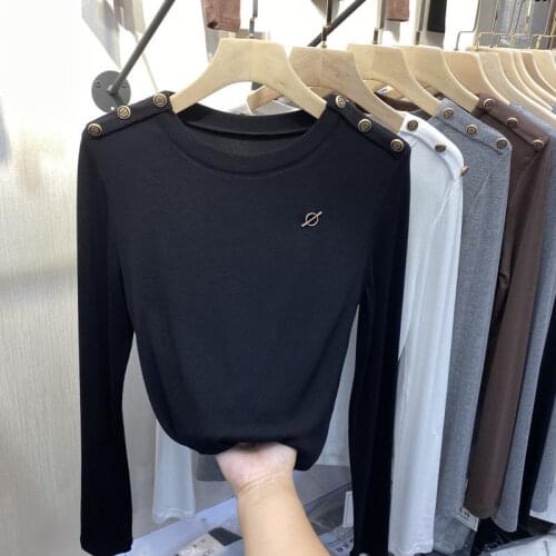 Woman Tshirts Cotton Long Sleeve T-shirt Womens Autumn Tops Tops Mujer Camisetas