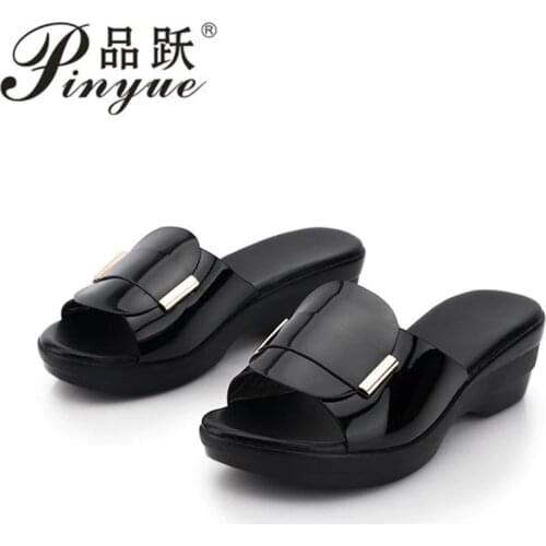 Womens Slippers Sandals Summer 4.5cm High Heels Women Shoes Woman Slippers Summer Sandals Casual Shoes