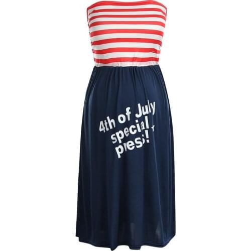 Woman Dress Pregnancy Sleeveless Pregnancy Maternity Chest Wrap Dress Stripe 4th Of July Red Dress For Pregnant Vestido Sexy z05