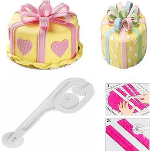 1 Set Food Grade Cake Embosser Decorating Cake Tool Plastic Wheel Cutter Embosser Tools for Cake kitchen Accessories Hot Sale