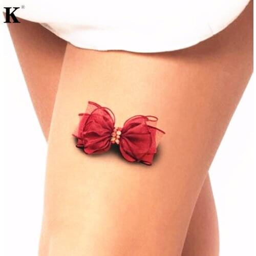 1 Sheet Sexy Bowknot Temporary Tattoo Stickers Body Art Flash Waterproof Selfie Fake Wall Stickers