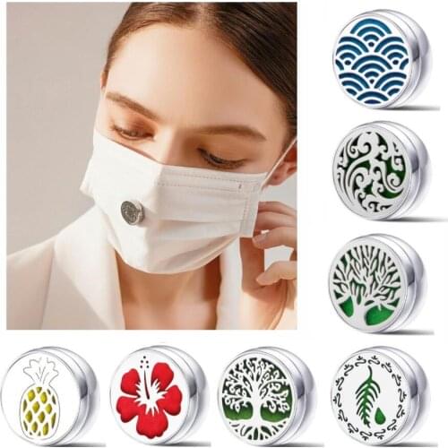 1PC 12mm Brooch Jewelry Stainless Steel Diffuser Locket Perfume Cufflink Magnetic Buckle Badge For Women Men Gift Free 10p Pads