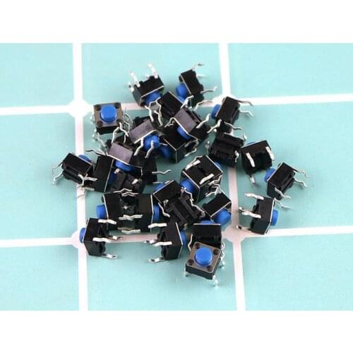 10PCS 6*6*5mm blue touch switch 4 foot micro button 6x6x5 miniature electromagnetic oven accessories panel key switch
