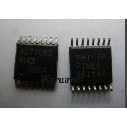 10pcs/lot AD7706BRUZ AD7706B Triple Channel Single ADC Delta-Sigma 500sps 16-bit Serial 16-Pin TSSOP Tube AD7706 NEW ORIGINAL