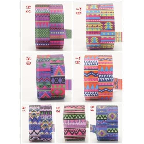 10yards 22mm/25mm/38mm/50mm/75mm Geometric stitching grosgrain ribbon - Geometric splicing printed grosgrain ribbon/satin ribbon