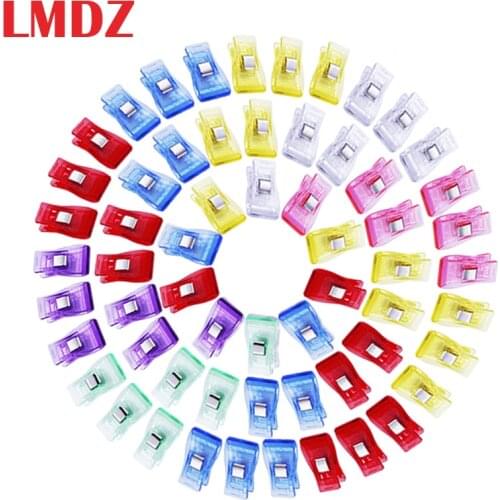 LMDZ 100 Pcs Sewing Clips Multicolor Plastic Clips Fabric Clamps Patchwork Craft Clips Clothing Clips Holder Quilting Clip
