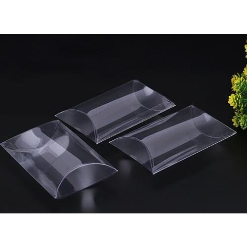 20pcs Pillow Shape Clear PVC Candy Box Transparent Gift Box Packaging Plastic Storage Box Car Toy Display Flower Box