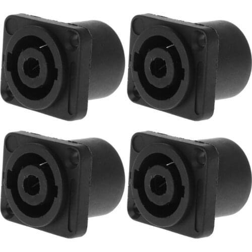 4PCS Jack Panel Socket Connector 4 Pole Audio Speaker Twist Lock Round Square Mount for Neutrik Speakon NL4MP NL4MPR Jan-12