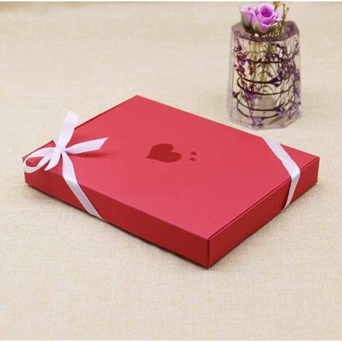 5pcs Diy Red heart jewelry packing box red /kraft /white color big gift package box wedding favors candy things decoration box