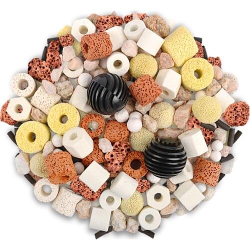500g Aquarium Fish Tank Filter Media Ceramic Rings Activated Carbon Bio Balls Clear Water with Free Filter Net Bag