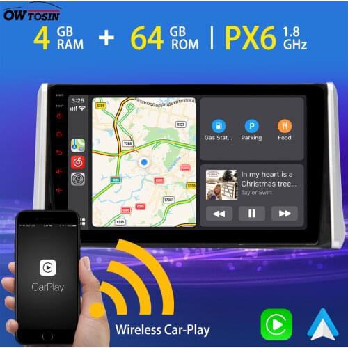 PX6 4+64G Android 10.0 Car Multimedia Player For Toyota RAV4 RAV 4 2018 2019 2020 GPS Radio Wireless CarPlay 5*USB TDA7850 DSP