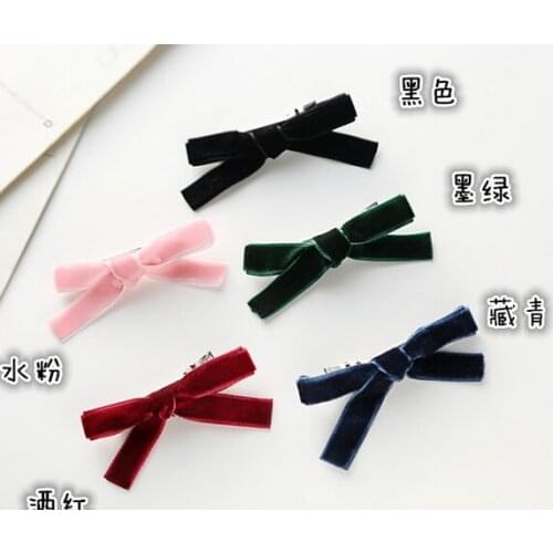 Free Shippin 2pcs Womens velvet bow hairpins girls cute lovely fashion hair clips hair Korea accessories 2016
