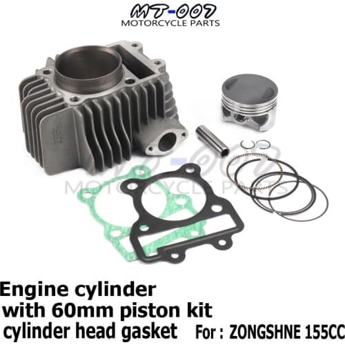 155z Engine Cylinder with 60mm piston kit cylinder head gasket for Zongshen Kayo 150 155 160cc Dirt Pit Bikes