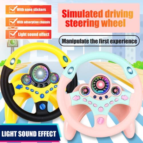 Eletric Simulation Steering Wheel Toy Baby Kids Musical Educational Copilot Stroller Steering Wheel with Light Sound Vocal Toys
