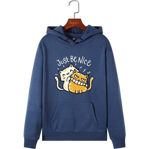 Fleece Hooded Sweatshirt For Women Aesthetic Oversized Hoodies 2020 Winter Logn Sleeve Cartoon Print Pocket Pullover Tops