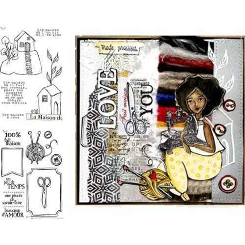 French Transparent Clear Stamps for DIY Scrapbooking/Card Making/Kids Christmas Fun Decoration Supplies