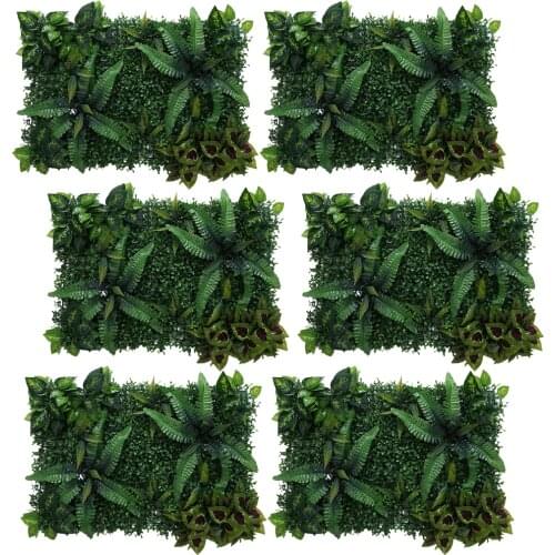 6PCs Artificial Plants Green Grass Flower Wall Opening Ceremony Backdrop Floral Decor Fern Grass Wall Panel Wedding Backdrop