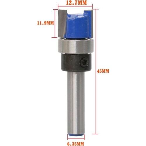 1PC 6.35mm Shank Template Trim Hinge Mortising Router Bit Straight end mill trimmer cleaning flush trim Tenon Cutter