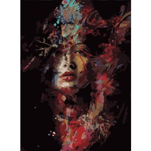 Painted women Dark Figure Painting By Numbers Figure Picture Canvas By Numbers Modern Abstract Handpainted Oil Painting For Home