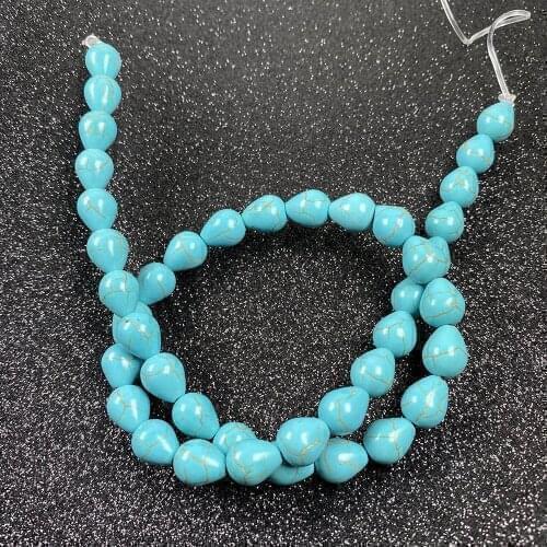 Natural Semi-precious Stones Blue Turquoise Straight Hole Droplet Shape DIY for Jewelry Making Necklace Earrings Bracelet Gift