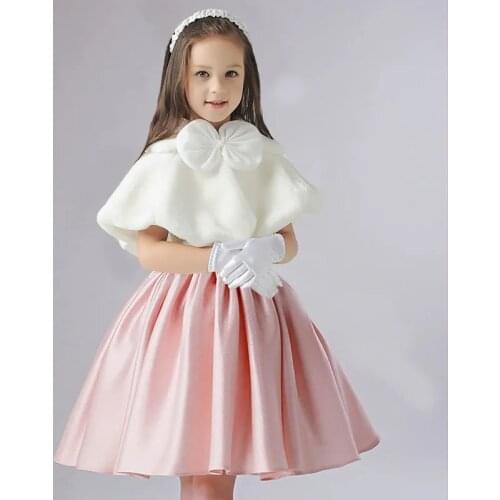 Pink Tulle Princess Dress Kids Girl Wedding Birthday Party Ball Gown Beads Flower Girls Evening Costume Holy Communion Dresses