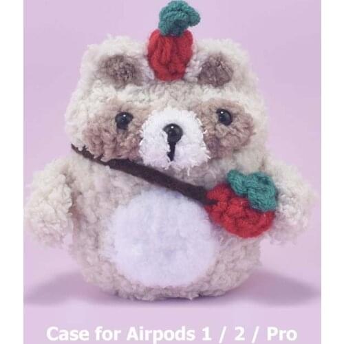 Cute Raccoon Character Case for Airpods 2 Pro Huawei Freebuds 3 Case Luxury Silicone Aipods Pro Headphone Case