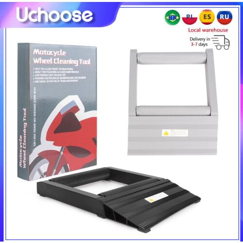 Chain Cleaning Stand Motorcycle Tire Aluminium Portable Motorbike Tyre Wheel Clean Lubricate Shelf Durable Rollers Ramp Lift