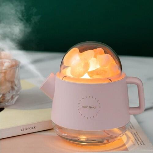Portable Crystal Aromatheraphy Humidifier USB Wireless Kettle Aroma Essential Oil Diffuser Air Humidificador with LED Lamp