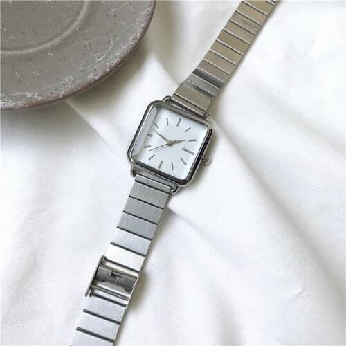 Simple Silver Women Watches Ulzzang Brand Exquisite Stainless Steel Ladies Wristwatches Fashion Minimalist Woman Quartz Clock
