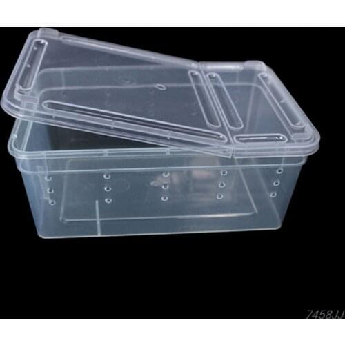 Terrarium for reptiles Transparent Plastic Box Insect Reptile Transport Breeding Live Food Feeding Box DropShip