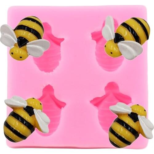Little Bee Fondant Silicone Mold DIY Cake Decorating Tools Chocolate Candy Gumpaste Mould Cake Baking Sugar Craft Tool