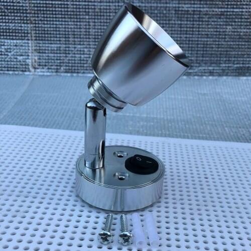 RV 12V LED Rotate Reading Light Bedside Wall Lamps Switch Boat/Yacht/Caravan/Camper Trailer Interior Book Map Warm Lighting