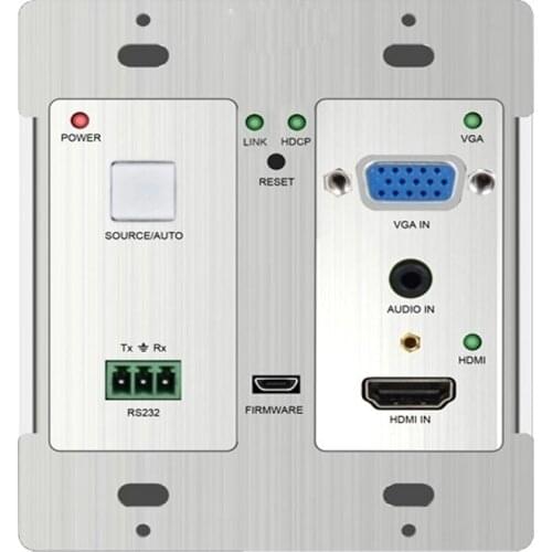 Decora style 4K HDbaset HDMI extender transmitter wall-mountable HDBaseT transmitter HDMI or VGA/audio RS232 up to 70M